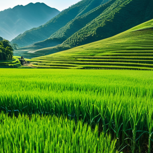 Home 13 "Lush green barley fields of Kochang under a bright morning sun, fully clothed travelers admiring the landscape, safe for work, appropriate content, perfect anatomy, natural proportions, professional landscape photography, high quality, family-friendly"