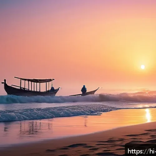 Home 32 포항 호미곶 해돋이 여행 - A breathtaking sunrise scene at the seashore of Homigot, showcasing the first golden rays of the sun...